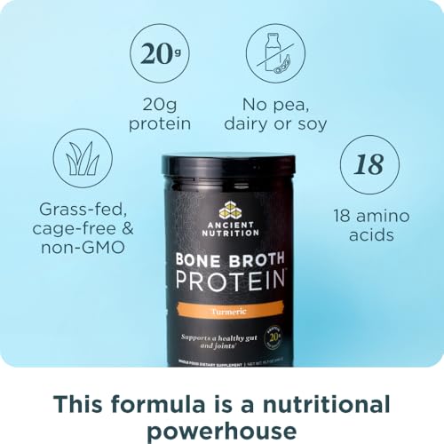 Image 2 of Ancient Nutrition Grass Fed Bone Broth Protein Powder, Pure