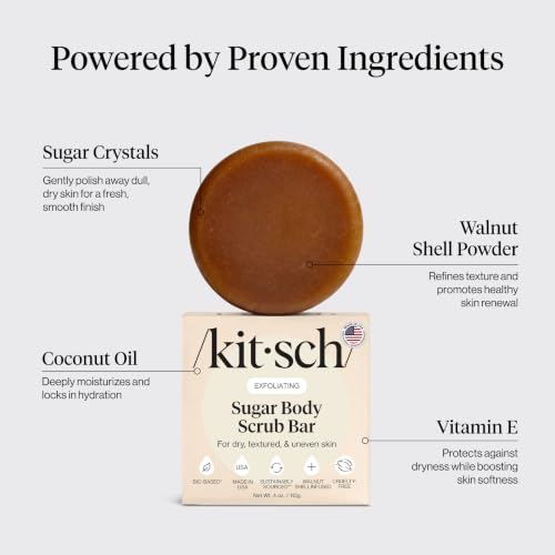 Image 2 of Kitsch Exfoliating Sugar Scrub Body Wash Bar Soap – 4 oz