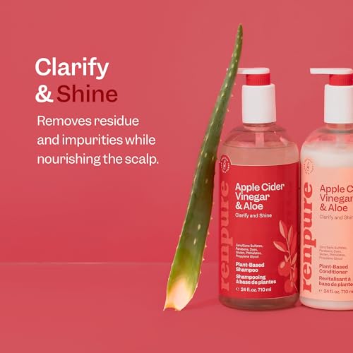 Image 3 of RENPURE Apple Cider Vinegar & Aloe Clarifying Shampoo, Dull Hair, 24oz