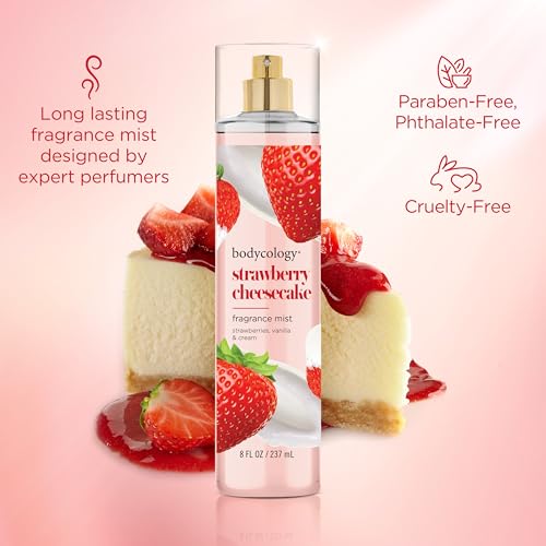 Image 5 of Bodycology Long-Lasting Fragrance Body Mist, Strawberry Cheesecake, 8 fl oz