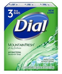 Thumbnail for Image 1 of 4 Ounce (Pack of 3) for the product Dial Antibacterial Bar Soap, Mountain Fresh, 4 Ounce, 3 Bars