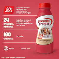 Thumbnail for Image 2 of Premier Protein 30g High Protein Shake, Cinnamon Roll, 12 Pack