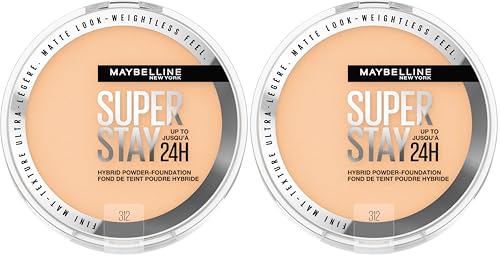 Image 25 of SUPERSTAY POWDER 312 / 0.2 Ounce (Pack of 2) for the product MAYBELLINE Super Stay Up To 24HR Hybrid Powder-Foundation