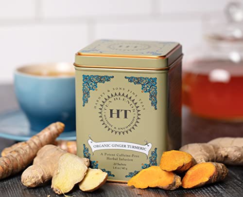 Image 4 of Harney & Sons HT Organic Ginger Turmeric Herbal Tea, 20 Sachets Tin