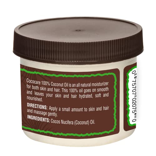 Image 2 of COCOCARE 100% Pure Coconut Oil for Skin, Hair & Body, 4 oz Jars, 2 Pack