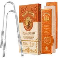 Thumbnail for Image 1 of Default Title for the product MasterMedi Tongue Scraper for Adults with Multicolor Travel Cases (2 Pack)