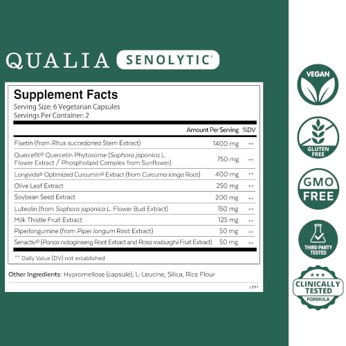 Image 2 of QUALIA LIFE SCIENCES Qualia Senolytic | 1400mg Fisetin for Healthy Aging & Vitality
