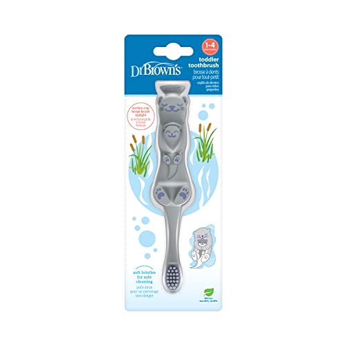 Image 2 of 1 Count (Pack of 1) / Grey Otter for the product Dr. Brown's Toddler Toothbrush