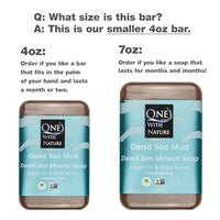 Thumbnail for Image 2 of One With Nature Dead Sea Mud Soap Bar, 4oz 3-Pack, Unscented, Face & Body
