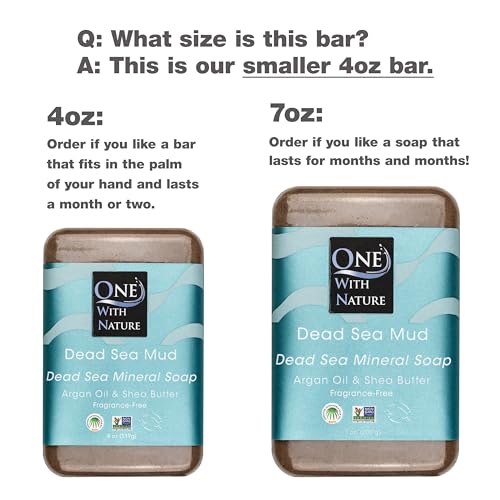 Image 2 of One With Nature Dead Sea Soap Variety 4oz 3Pk-Mud, Charcoal, Dead Sea Salt