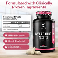 Thumbnail for Image 3 of B Life Company Myo-Inositol & D-Chiro Inositol 40:1 240 Caps