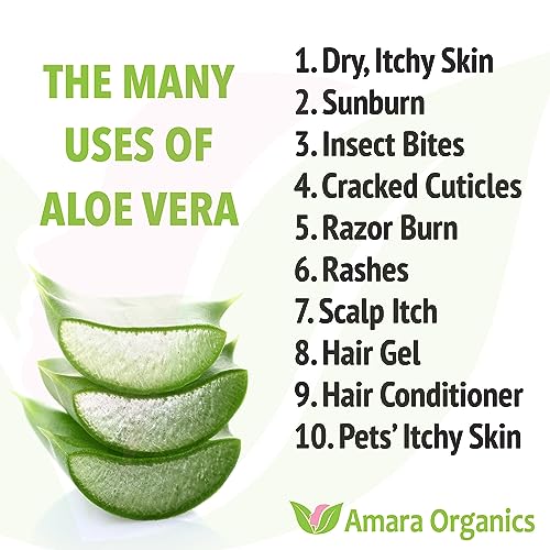 Image 7 of Organic Aloe Vera Gel for Skin, Face, Body, After Sun Care - USDA Certified Organic, 12 fl. oz.