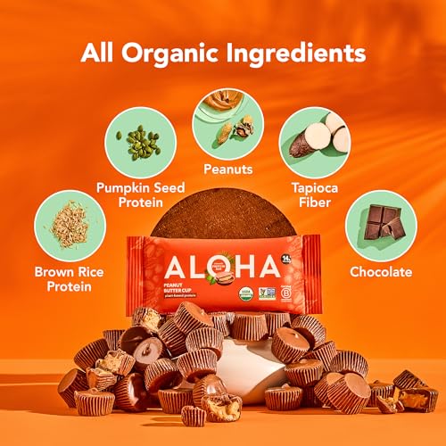 Image 2 of ALOHA Organic Plant Based Protein Bars - Peanut Butter Cup Bar - 12 Bars