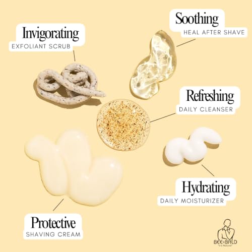 Image 6 of Bee Bald Premium Gift Set for Bald Men, Full 5-Step Routine (5 Piece Kit)