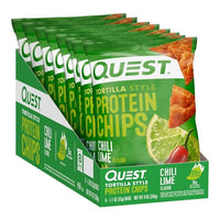 Thumbnail for Image 1 of Default Title for the product Quest Nutrition Tortilla Style Protein Chips, Chili Lime, 1.1 Ounce (Pack of 8)