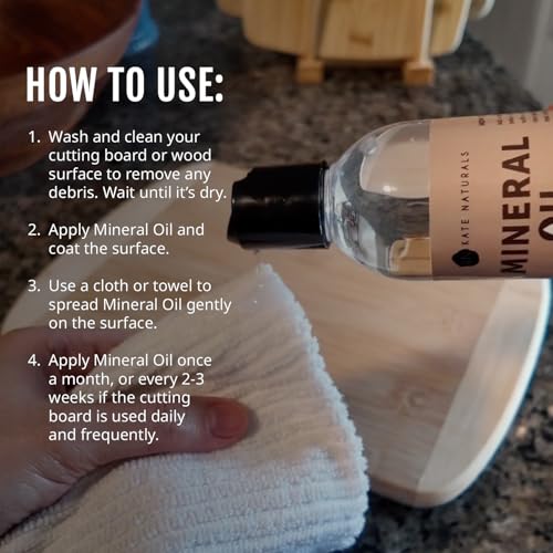 Image 6 of Kate Naturals Mineral Oil for Wood Cutting Board