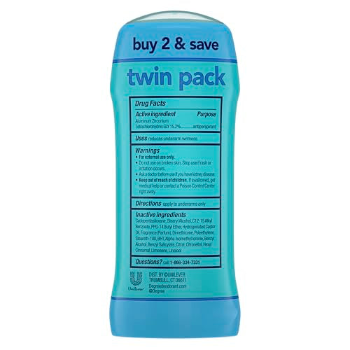 Image 3 of Degree Antiperspirant Deodorant Shower Clean 2.6 oz Twin Pack