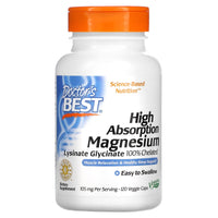 Thumbnail for Doctor's Best High Absorption Magnesium Glycinate Lysinate 100% Chelated Tablets