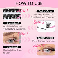 Thumbnail for Image 6 of Azenlo Natural Lash Clusters Kit Wispy Eyelash Clusters 120 pcs Cluster Eyelash Extensions C Curl Individual Lashes 10-16 mm Mix Length Natural Look (80D KIT 120 Pcs)
