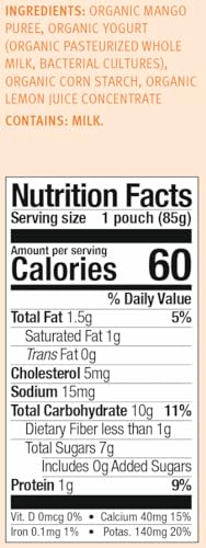 Thumbnail for Image 2 of Holle Organic Mango Baby Yogurt Pouches, 10 x 3 oz