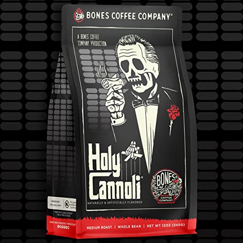 Image 5 of Bones Coffee Company Holy Cannoli Baked Cannoli Flavored Coffee Medium Roast Low Acid Arabica Beans Ground 12 Oz