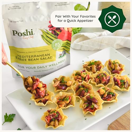 Image 4 of Poshi Mediterranean Three Bean Salad, On-The-Go, 6-Pack, 4.4 oz
