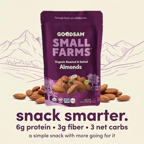 Image 5 of GOODSAM Organic Roasted & Salted Almonds 1.25lbs (2x10z Bags)