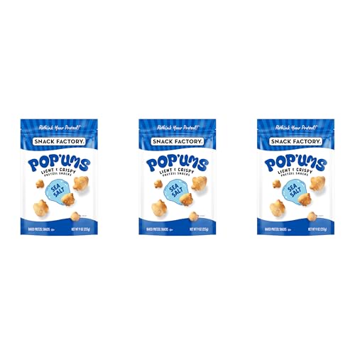 Image 1 of Default Title for the product Snack Factory Pop'ums Sea Salt Pretzel Snacks, 9 Oz Bag (Pack of 3)