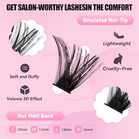 Thumbnail for Image 4 of Azenlo Natural Lash Clusters Kit Wispy Eyelash Clusters 120 pcs Cluster Eyelash Extensions C Curl Individual Lashes 10-16 mm Mix Length Natural Look (80D KIT 120 Pcs)