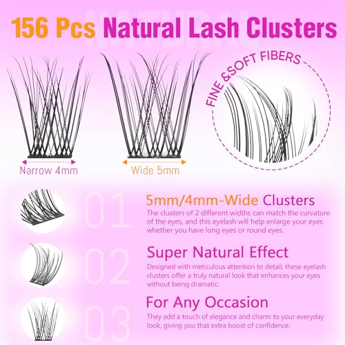 Image 2 of EYDEVRO Natural Lash Clusters Wispy Eyelash Clusters 10-16mm