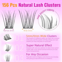 Thumbnail for Image 2 of EYDEVRO Natural Lash Clusters Wispy Eyelash Clusters 10-16mm