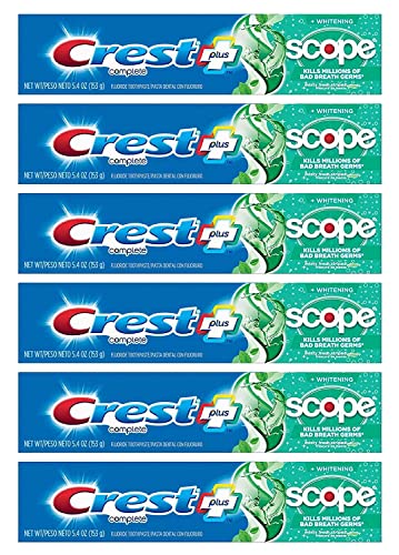 Image 1 of Default Title for the product Crest Toothpaste 5.4 Ounce Plus Scope Whitening Minty Fresh Pack of 6