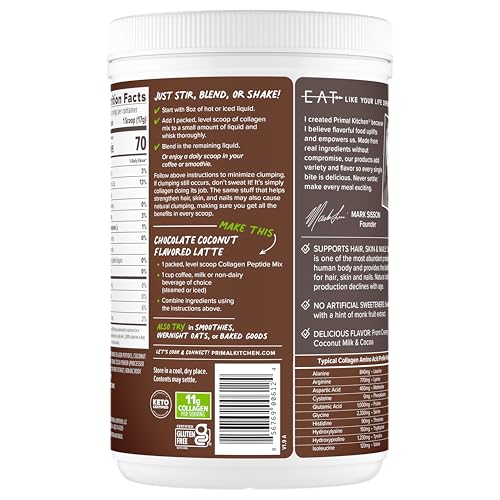 Image 4 of Primal Kitchen Chocolate Coconut Collagen Peptide Mix, 15.0oz