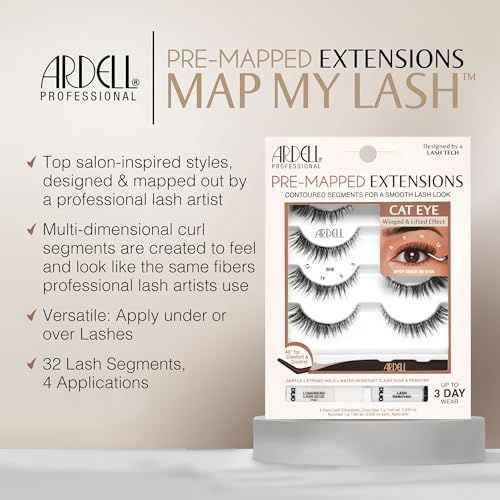 Image 4 of Ardell PreMapped Eyelash Extensions Kit Cat Eye Lashes Lash Clusters 4 Pair