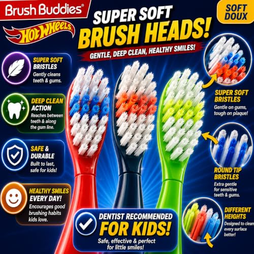 Image 8 of Brush Buddies Hot Wheels Manual Toothbrushes for Kids