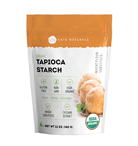 Image 1 of 12 Ounce (Pack of 1) for the product Kate Naturals Tapioca Starch Flour for Baking, Cooking & Boba Pearls (12oz)