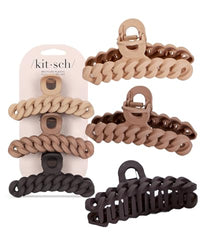 Thumbnail for Image 1 of Default Title for the product Kitsch Large Chain Link Hair Claw Clip - Neutral, 3pcs