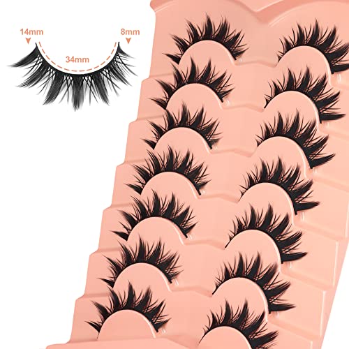 Image 5 of Winifred False Eyelashes - Anime Wispy Cat Eye Natural Spiky Thick Manga Lashes for Cosplay