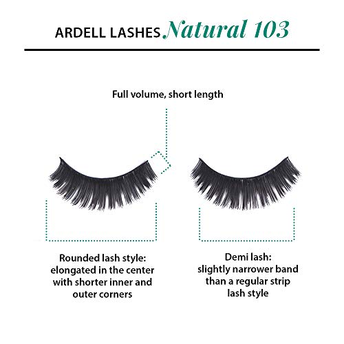 Image 4 of Ardell Natural 103 False Eyelashes Full Strip Lashes Black, 4 Pack