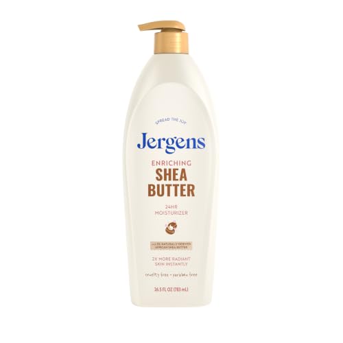 Image 1 of Shea Butter / 26.5 Fl Oz (Pack of 1) for the product Jergens Shea Butter Body Lotion, Deep Moisturizer for Dry Skin, 26.5 fl oz