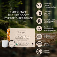 Thumbnail for Image 6 of LIFEBOOST Lifeboost French Vanilla Cognition Mushroom K Cups, Low Acid, 10 Count