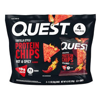 Thumbnail for Image 1 of Default Title for the product Quest Nutrition Tortilla Style Protein Chips, Hot & Spicy, 1.1 Ounce, 4 count