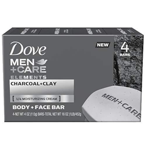 Image 1 of Default Title for the product Dove Men+Care Elements Body and Face Bar Charcoal + Clay 4 oz, 4 Bar