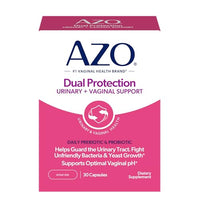 Thumbnail for Image 1 of 30 Count (Pack of 1) / Dual Protection for the product AZO Dual Protection Urinary + Vaginal Women Probiotics & Prebiotics 30 Ct