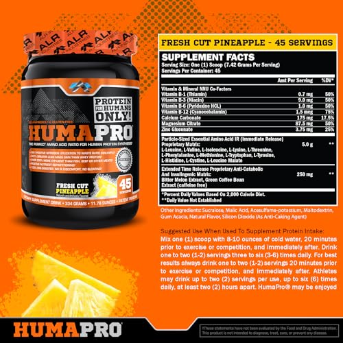 Image 2 of ALR Industries Humapro Vegan EAA Formula Fresh Cut Pineapple 45 Servings
