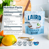 Thumbnail for Image 6 of Laird Superfood HYDRATE Coconut Water Powder Drink Supplement 8 oz. Bag Pack of 2