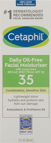 Thumbnail for Image 3 of Cetaphil Daily Oil-Free Facial Moisturizer with Sunscreen SPF 35, Fragrance Free, 3 fl oz (88 ml)
