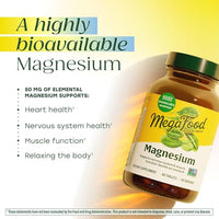 Thumbnail for Image 5 of MegaFood Magnesium Glycinate, Heart & Nervous System Support, 90 Tablets