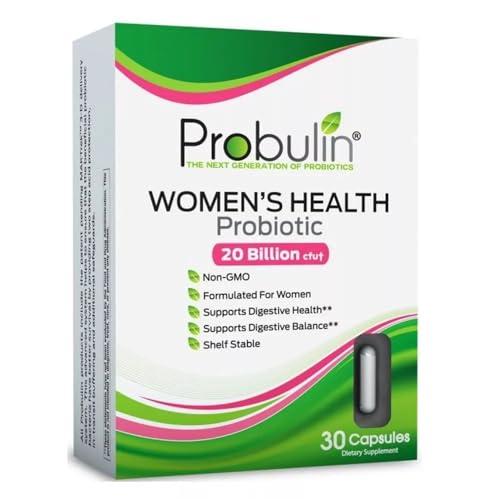 Image 1 of Default Title for the product Probulin Women’s Health Probiotic + Prebiotic for Vaginal, Gut & Immune Health - 20 Billion CFU - 12 Probiotic Strains, 30 Vegan Capsules