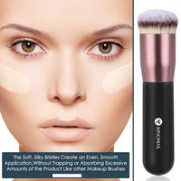 Thumbnail for Image 7 of KINGMAS Round Foundation Brush, Premium Face Kabuki Makeup Brush (Pack of 3)